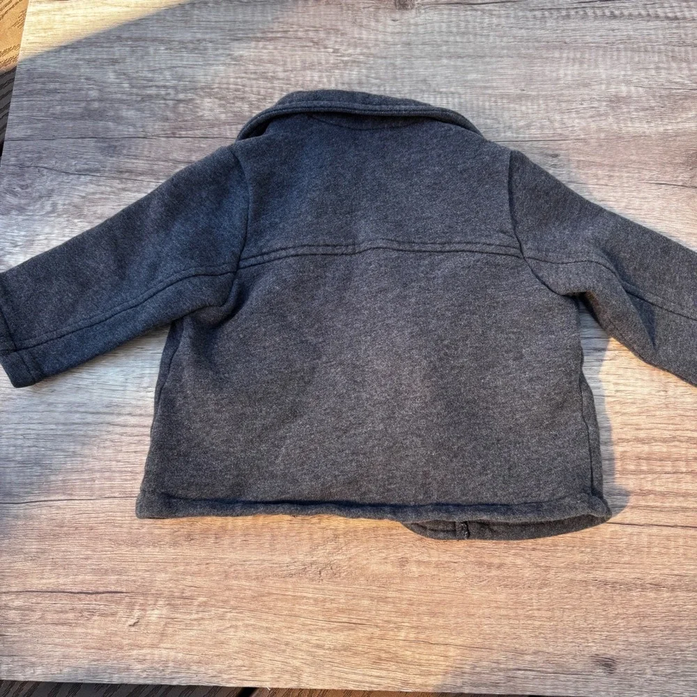 Janie and Jack Gray Jacket Size‎ 3-6M Button Front Soft Lined Blazer Style Coat